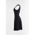 Black sleeveless skirt with eyelet at front